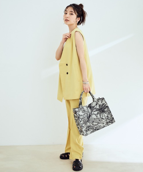 vis-`a-vis（ビサビ）の「【WEB限定】【SET】コスパ抜群！ジレ＆フレアーパンツセットアップ（スラックス・レディース・ベージュ/イエロー/ブラック/キナリ/ライトグリーン・S/M）」の11枚目の写真