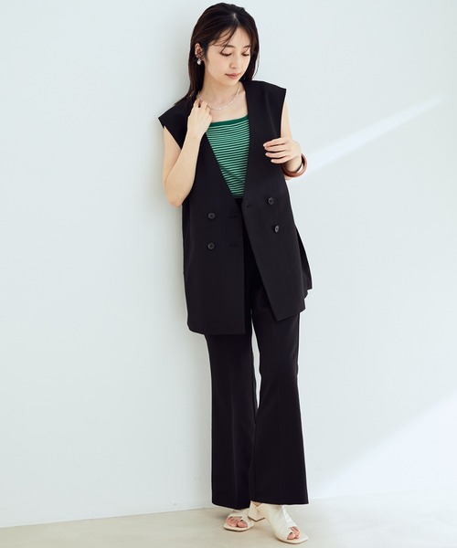 vis-`a-vis（ビサビ）の「【WEB限定】【SET】コスパ抜群！ジレ＆フレアーパンツセットアップ（スラックス・レディース・ベージュ/イエロー/ブラック/キナリ/ライトグリーン・S/M）」の14枚目の写真