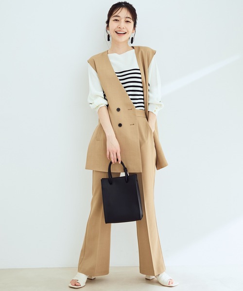 vis-`a-vis（ビサビ）の「【WEB限定】【SET】コスパ抜群！ジレ＆フレアーパンツセットアップ（スラックス・レディース・ベージュ/イエロー/ブラック/キナリ/ライトグリーン・S/M）」の17枚目の写真