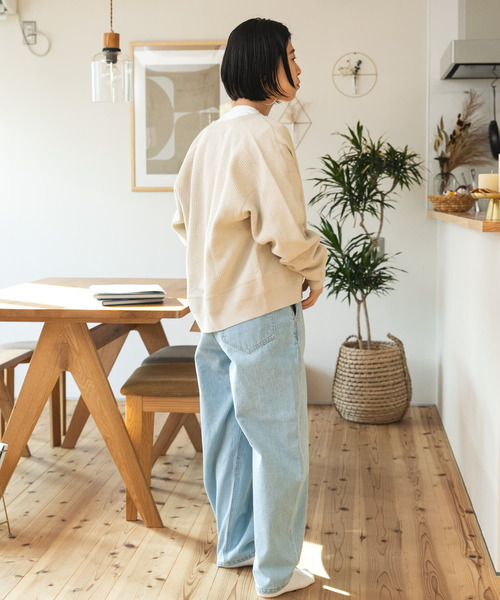 FORK&SPOON（フォークアンドスプーン）の「FORK&SPOON　ラゲットリブカーディガン（カーディガン/ボレロ・レディース・ブラック/ベージュ・ONE）」の9枚目の写真