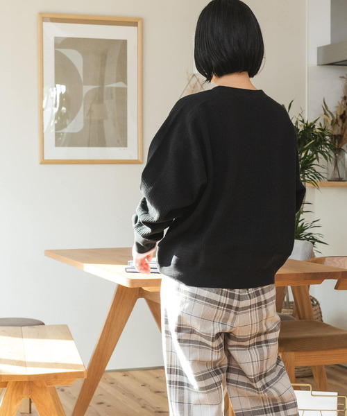 FORK&SPOON（フォークアンドスプーン）の「FORK&SPOON　ラゲットリブカーディガン（カーディガン/ボレロ・レディース・ブラック/ベージュ・ONE）」の15枚目の写真