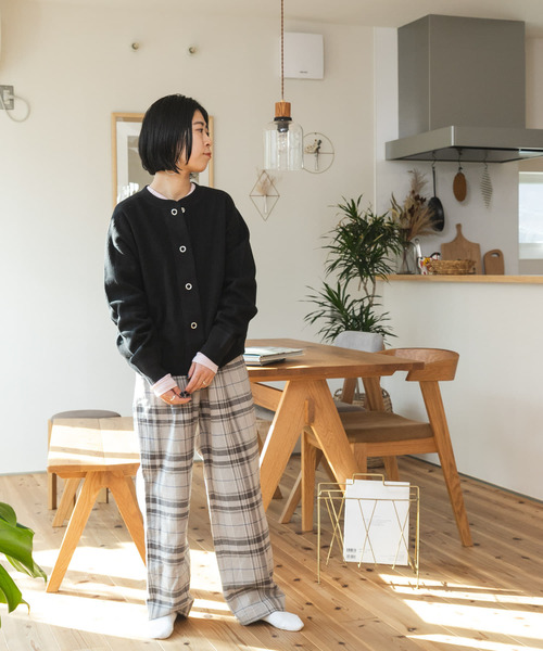 FORK&SPOON（フォークアンドスプーン）の「FORK&SPOON　ラゲットリブカーディガン（カーディガン/ボレロ・レディース・ブラック/ベージュ・ONE）」の16枚目の写真