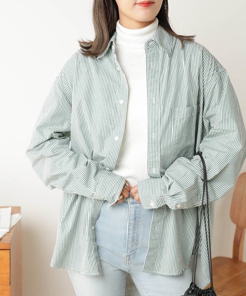 THE STANDARD(ザスタンダード)の「WEGO/パッカリングブロードシャツ(シャツ/ブラウス・メンズ・ブラック系その他4/サックスブルー/ベージュ/ブルー系その他4/ホワイト/パープル系その他4/ブラック系その他/グリーン系その他4・SMALL/MEDIUM/LARGE)」の5枚目の写真