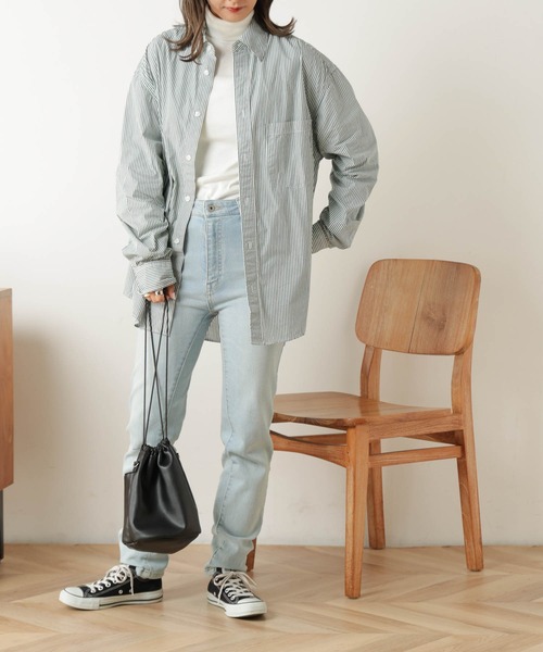 THE STANDARD(ザスタンダード)の「WEGO/パッカリングブロードシャツ(シャツ/ブラウス・メンズ・ブラック系その他4/サックスブルー/ベージュ/ブルー系その他4/ホワイト/パープル系その他4/ブラック系その他/グリーン系その他4・SMALL/MEDIUM/LARGE)」の16枚目の写真