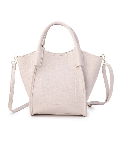 OPAQUE.CLIP（オペークドットクリップ）の「◆配色ステッチシュリンクミドルトート【2WAY・軽量】（トートバッグ・レディース・オフホワイト/グレー/ブラック/ダークオレンジ・00）」の6枚目の写真