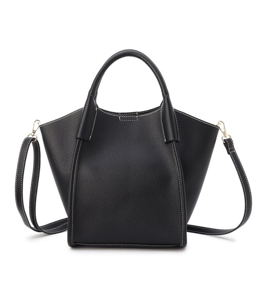 OPAQUE.CLIP（オペークドットクリップ）の「◆配色ステッチシュリンクミドルトート【2WAY・軽量】（トートバッグ・レディース・オフホワイト/グレー/ブラック/ダークオレンジ・00）」の8枚目の写真