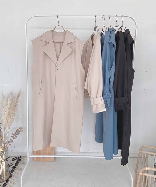 AS KNOW AS plus(アズノゥアズプラス)の「●3WAYレイヤード マルチウェイトレンチコート(トレンチコート・レディース・ブラック/ブルー/ライトベージュ・FREE)」の14枚目の写真