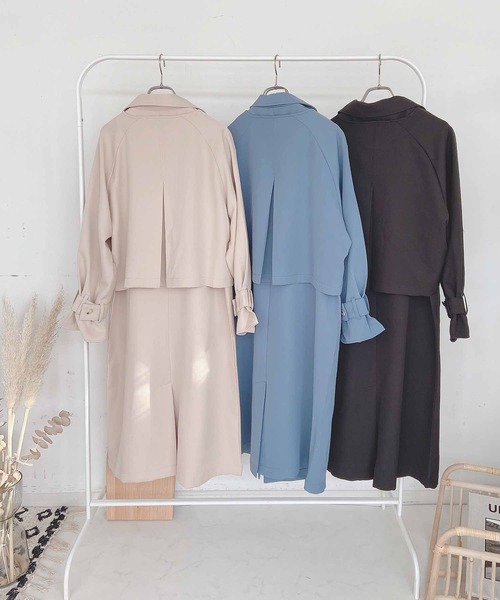 AS KNOW AS plus(アズノゥアズプラス)の「●3WAYレイヤード マルチウェイトレンチコート(トレンチコート・レディース・ブラック/ブルー/ライトベージュ・FREE)」の20枚目の写真