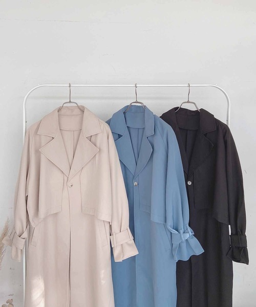 AS KNOW AS plus(アズノゥアズプラス)の「●3WAYレイヤード マルチウェイトレンチコート(トレンチコート・レディース・ブラック/ブルー/ライトベージュ・FREE)」の21枚目の写真