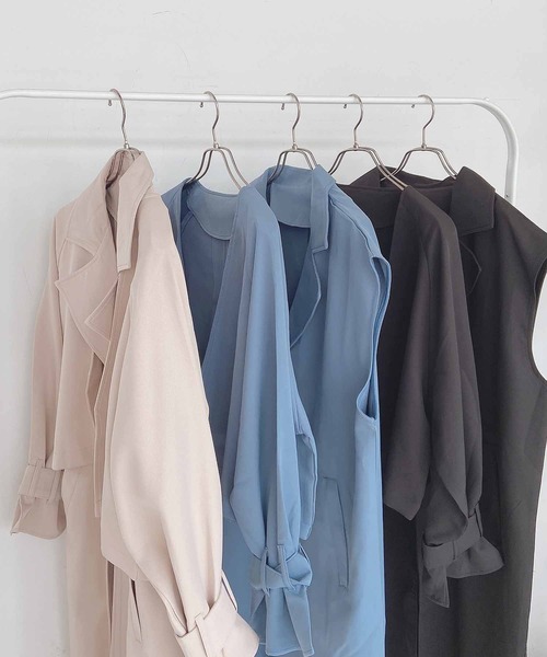 AS KNOW AS plus(アズノゥアズプラス)の「●3WAYレイヤード マルチウェイトレンチコート(トレンチコート・レディース・ブラック/ブルー/ライトベージュ・FREE)」の22枚目の写真