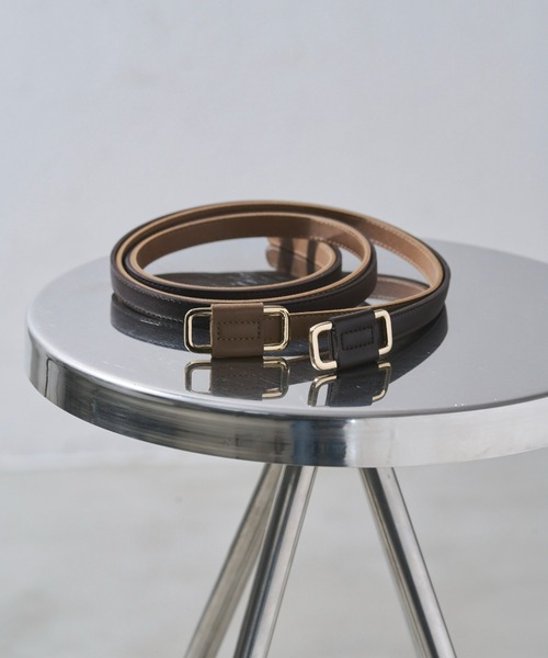 Aunt Marie's（アントマリーズ）の「フェイクレザースリムベルト（ベルト・レディース・ブラウン/ベージュ/ブラック・FREE）」の5枚目の写真