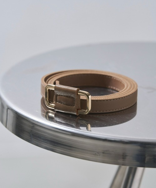 Aunt Marie's（アントマリーズ）の「フェイクレザースリムベルト（ベルト・レディース・ブラウン/ベージュ/ブラック・FREE）」の6枚目の写真
