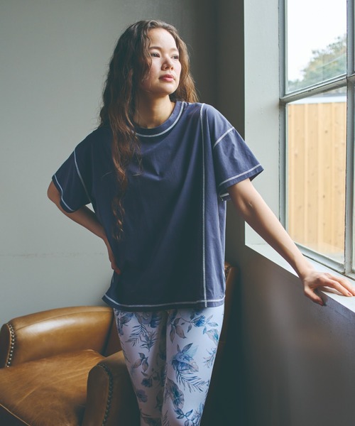 tシャツ 「ムラサキスポーツ限定」UNGRID/アングリッド 水陸両用 無地カッティングTシャツ/ラッシュガード   SS240801 レディース ムラサキスポーツ限定】Ungrid(アングリッド)水着 ラッシュ