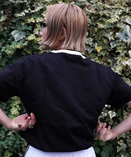 AVIREX（アヴィレックス）の「【WEB&DEPOT限定】アヴィレックス リンガーTシャツ/AVIREX RINGER T-SHIRT（Tシャツ/カットソー・レディース・ホワイト/ブラック/イエロー・FREE）」の9枚目の写真