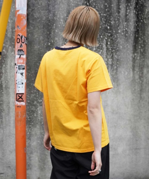 AVIREX（アヴィレックス）の「【WEB&DEPOT限定】アヴィレックス リンガーTシャツ/AVIREX RINGER T-SHIRT（Tシャツ/カットソー・レディース・ホワイト/ブラック/イエロー・FREE）」の6枚目の写真