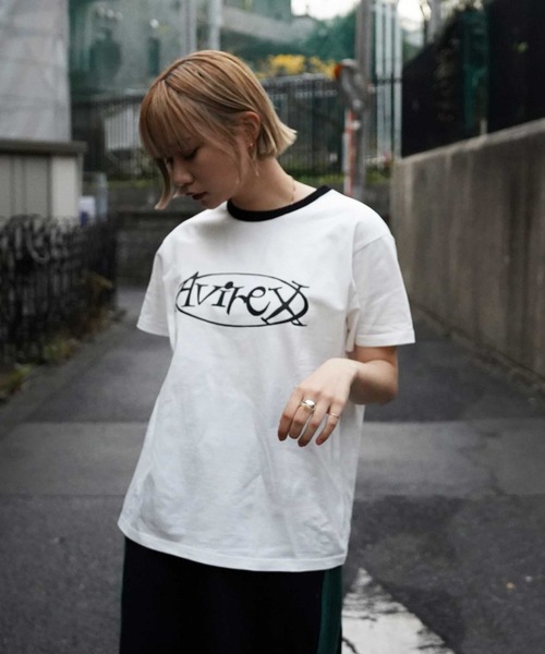 AVIREX（アヴィレックス）の「【WEB&DEPOT限定】アヴィレックス リンガーTシャツ/AVIREX RINGER T-SHIRT（Tシャツ/カットソー・レディース・ホワイト/ブラック/イエロー・FREE）」の12枚目の写真
