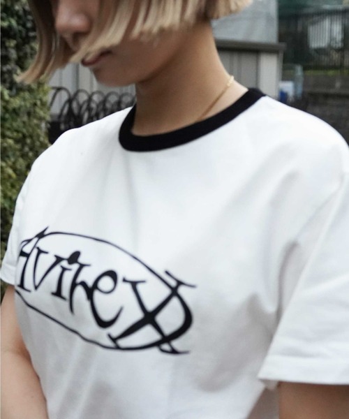 AVIREX（アヴィレックス）の「【WEB&DEPOT限定】アヴィレックス リンガーTシャツ/AVIREX RINGER T-SHIRT（Tシャツ/カットソー・レディース・ホワイト/ブラック/イエロー・FREE）」の10枚目の写真