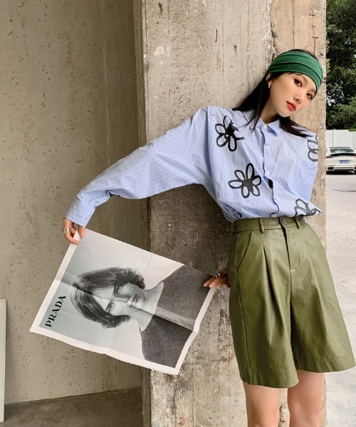 MANGROVE（マングローブ）の「プリントルーズシャツ（シャツ/ブラウス・レディース・ブルー・FREE）」の2枚目の写真