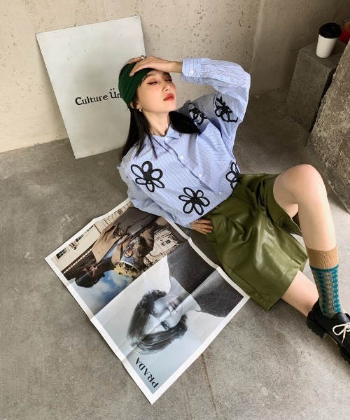 MANGROVE（マングローブ）の「プリントルーズシャツ（シャツ/ブラウス・レディース・ブルー・FREE）」の3枚目の写真