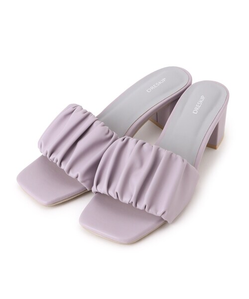 DRESKIP(ドレスキップ)の「◆ギャザ-ミュ-ル(サンダル・レディース・アイボリー/ブラック/ライトパープル・35/45)」の3枚目の写真