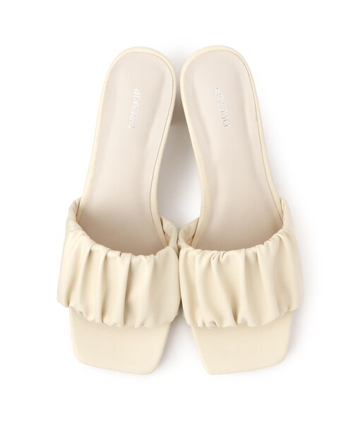 DRESKIP(ドレスキップ)の「◆ギャザ-ミュ-ル(サンダル・レディース・アイボリー/ブラック/ライトパープル・35/45)」の5枚目の写真