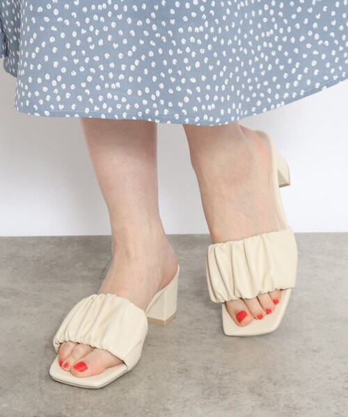 DRESKIP(ドレスキップ)の「◆ギャザ-ミュ-ル(サンダル・レディース・アイボリー/ブラック/ライトパープル・35/45)」の11枚目の写真