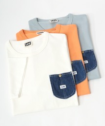 Lee（リー）の「Lee(リー)デニムポケットワンポイント刺繍無地Tシャツ（Tシャツ/カットソー・メンズ）」