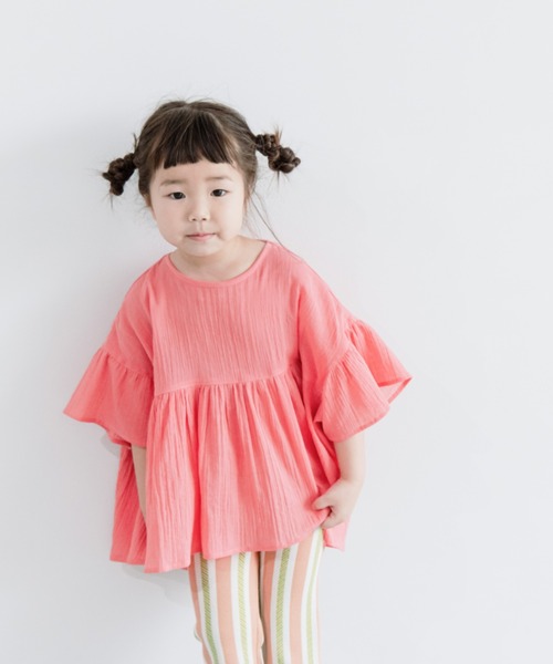 LOWRYS FARM（ローリーズファーム）の「ヨウリュウボリュームブラウス　275241（シャツ/ブラウス・キッズ・ブラック/ピンク/グリーン/パープル・110cm/120cm/130cm/140cm/150cm）」の4枚目の写真