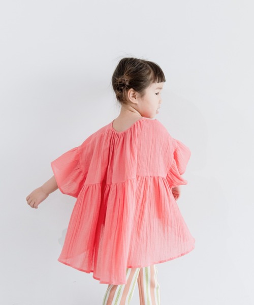 LOWRYS FARM（ローリーズファーム）の「ヨウリュウボリュームブラウス　275241（シャツ/ブラウス・キッズ・ブラック/ピンク/グリーン/パープル・110cm/120cm/130cm/140cm/150cm）」の16枚目の写真