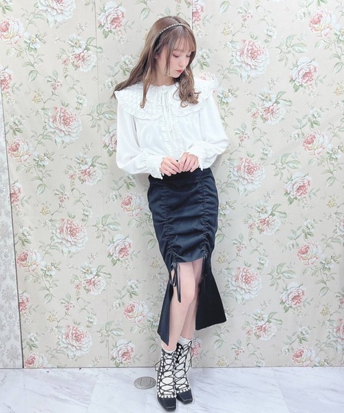 Swankiss（スワンキス）の「AU quilting collar B/L（シャツ/ブラウス・レディース・ホワイト/ブラック/ベージュ・FREE）」の4枚目の写真