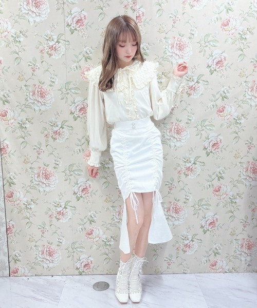 Swankiss（スワンキス）の「AU quilting collar B/L（シャツ/ブラウス・レディース・ホワイト/ブラック/ベージュ・FREE）」の6枚目の写真