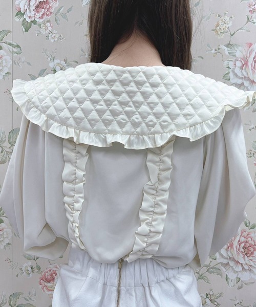 Swankiss（スワンキス）の「AU quilting collar B/L（シャツ/ブラウス・レディース・ホワイト/ブラック/ベージュ・FREE）」の9枚目の写真