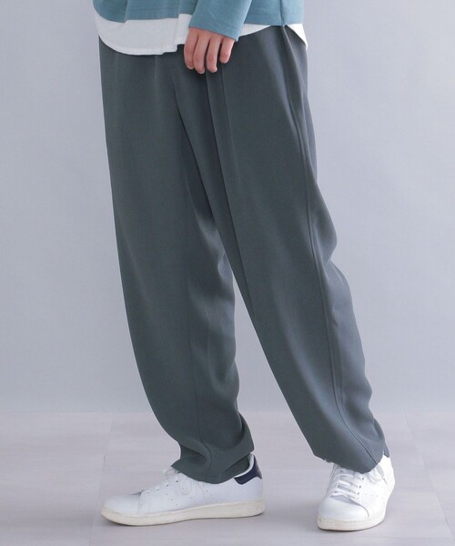 SHIPS（シップス）の「*SHIPS: ワイド テーパード ダイナー パンツ（スラックス・メンズ・ブラック/カーキ/グレー/グリーン/ブラウン/チャコールグレー/ベージュ・SMALL/MEDIUM/X-LARGE/LARGE）」の4枚目の写真