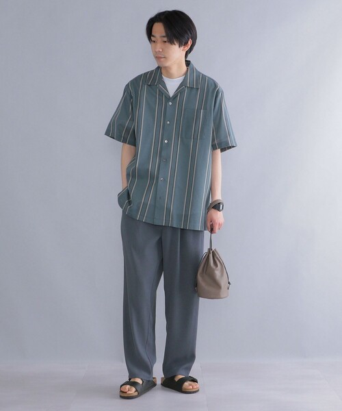 SHIPS（シップス）の「*SHIPS: ワイド テーパード ダイナー パンツ（スラックス・メンズ・ブラック/カーキ/グレー/グリーン/ブラウン/チャコールグレー/ベージュ・SMALL/MEDIUM/X-LARGE/LARGE）」の8枚目の写真