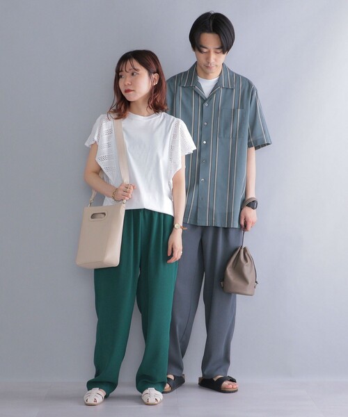 SHIPS（シップス）の「*SHIPS: ワイド テーパード ダイナー パンツ（スラックス・メンズ・ブラック/カーキ/グレー/グリーン/ブラウン/チャコールグレー/ベージュ・SMALL/MEDIUM/X-LARGE/LARGE）」の15枚目の写真