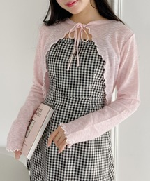 フロントリボンメロウショートカーディガン
