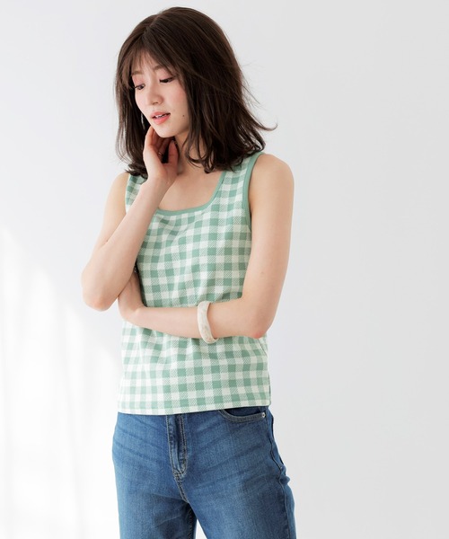 GeeRA（ジーラ）の「チェック柄タンクトップ（タンクトップ・レディース・ブラック/グリーン・LARGE/MEDIUM）」の20枚目の写真