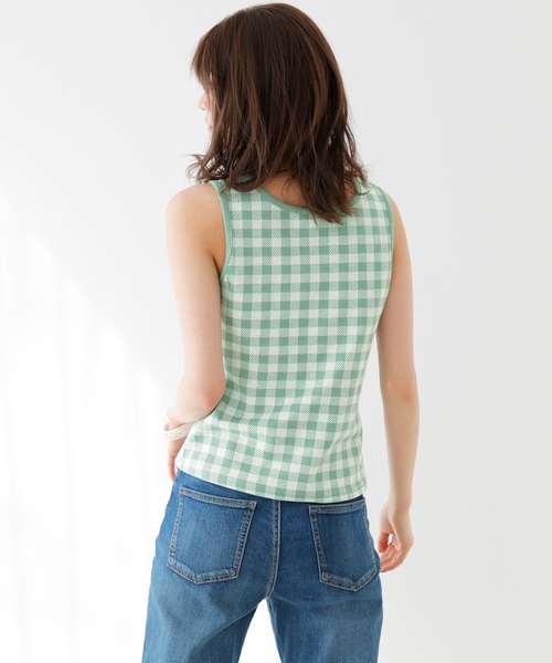 GeeRA（ジーラ）の「チェック柄タンクトップ（タンクトップ・レディース・ブラック/グリーン・LARGE/MEDIUM）」の12枚目の写真
