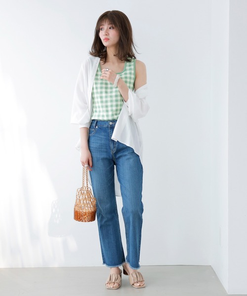 GeeRA（ジーラ）の「チェック柄タンクトップ（タンクトップ・レディース・ブラック/グリーン・LARGE/MEDIUM）」の18枚目の写真