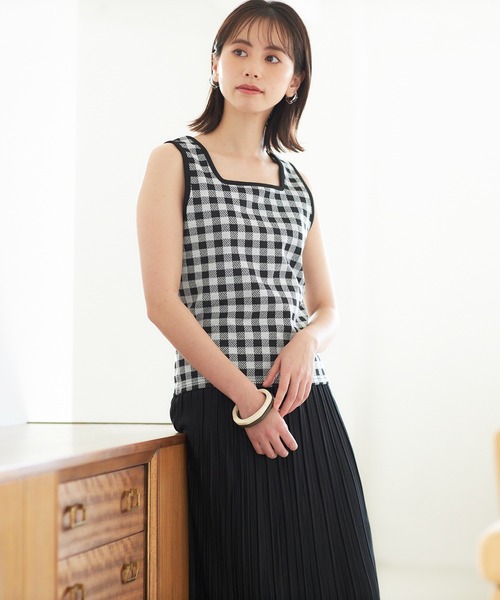 GeeRA（ジーラ）の「チェック柄タンクトップ（タンクトップ・レディース・ブラック/グリーン・LARGE/MEDIUM）」の19枚目の写真