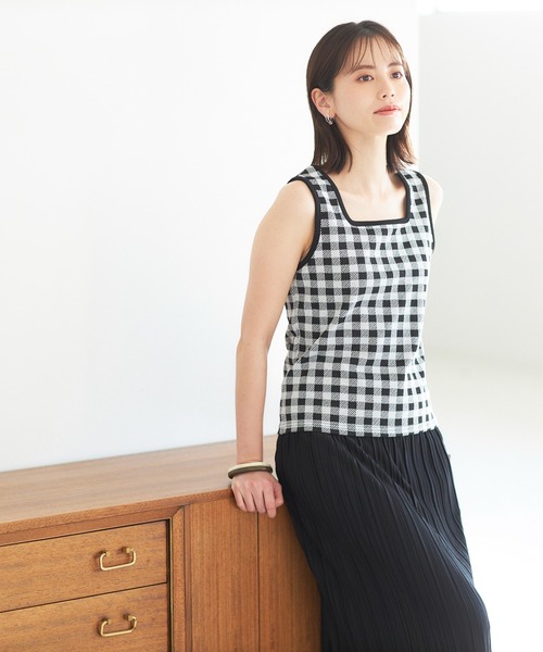 GeeRA（ジーラ）の「チェック柄タンクトップ（タンクトップ・レディース・ブラック/グリーン・LARGE/MEDIUM）」の6枚目の写真