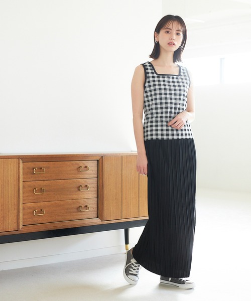 GeeRA（ジーラ）の「チェック柄タンクトップ（タンクトップ・レディース・ブラック/グリーン・LARGE/MEDIUM）」の8枚目の写真