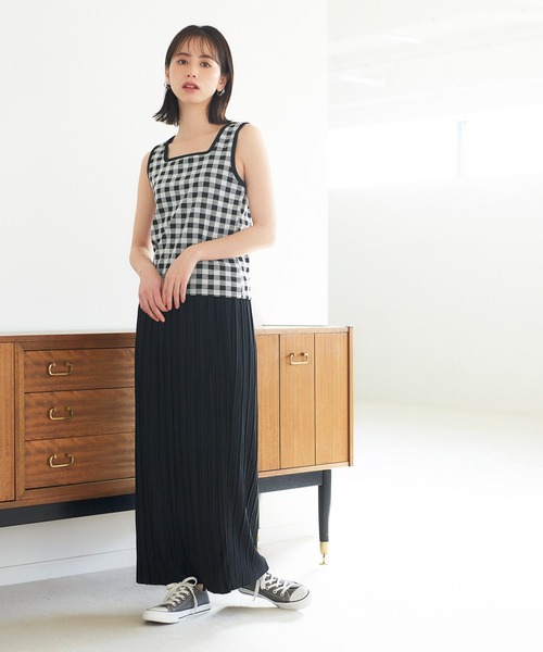 GeeRA（ジーラ）の「チェック柄タンクトップ（タンクトップ・レディース・ブラック/グリーン・LARGE/MEDIUM）」の14枚目の写真