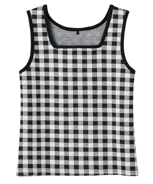 GeeRA（ジーラ）の「チェック柄タンクトップ（タンクトップ・レディース・ブラック/グリーン・LARGE/MEDIUM）」の5枚目の写真