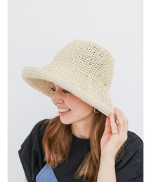 チャーム付こま編みハット