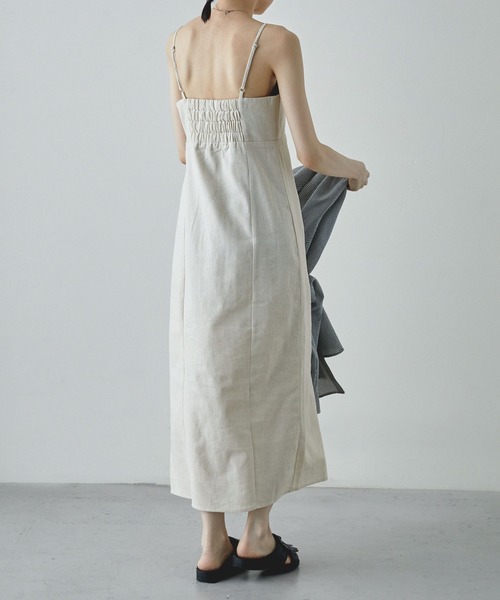etoll.（エトル）の「リネンライクペンシルキャミワンピース（ワンピース・レディース・アイボリー/スミクロ・FREE）」の8枚目の写真