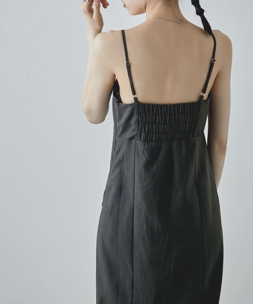 etoll.（エトル）の「リネンライクペンシルキャミワンピース（ワンピース・レディース・アイボリー/スミクロ・FREE）」の7枚目の写真