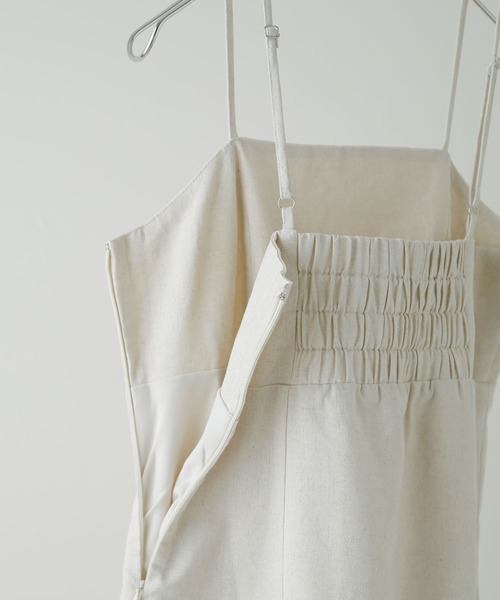 etoll.（エトル）の「リネンライクペンシルキャミワンピース（ワンピース・レディース・アイボリー/スミクロ・FREE）」の15枚目の写真