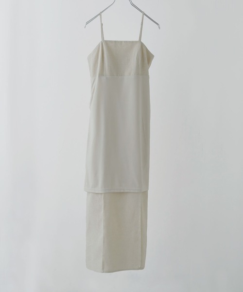 etoll.（エトル）の「リネンライクペンシルキャミワンピース（ワンピース・レディース・アイボリー/スミクロ・FREE）」の10枚目の写真