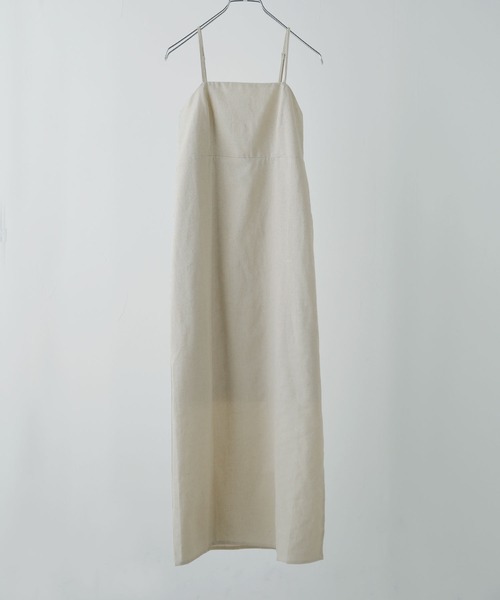 etoll.（エトル）の「リネンライクペンシルキャミワンピース（ワンピース・レディース・アイボリー/スミクロ・FREE）」の20枚目の写真